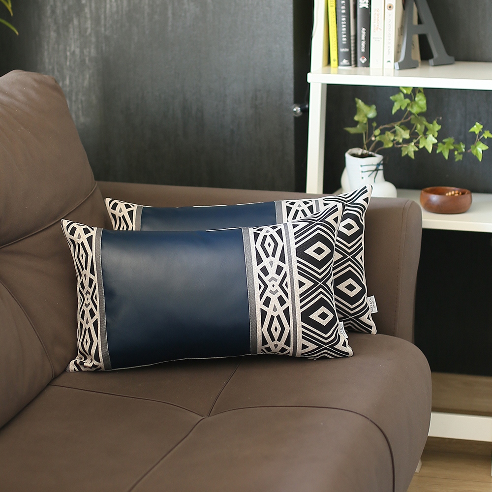 The Curated Nomad Baywood 12x20 Pillow Covers Set of 2 Brown White