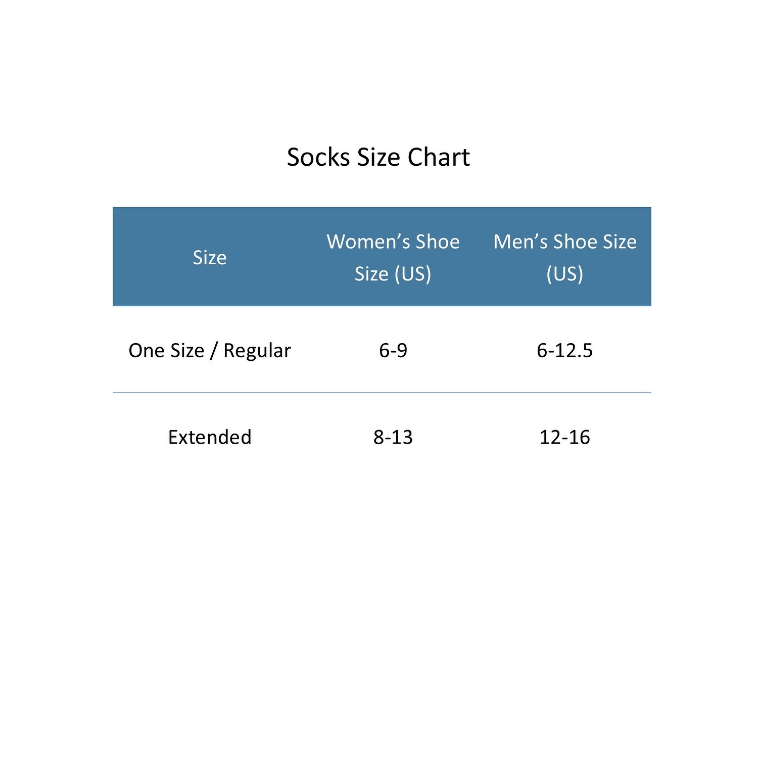 Fruit Of The Loom Sock Size Chart