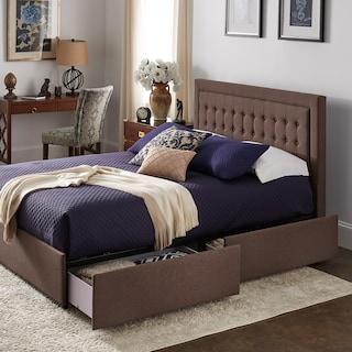 Arlert Tufted Linen Headboard Storage Platform Bed by iNSPIRE Q Classic