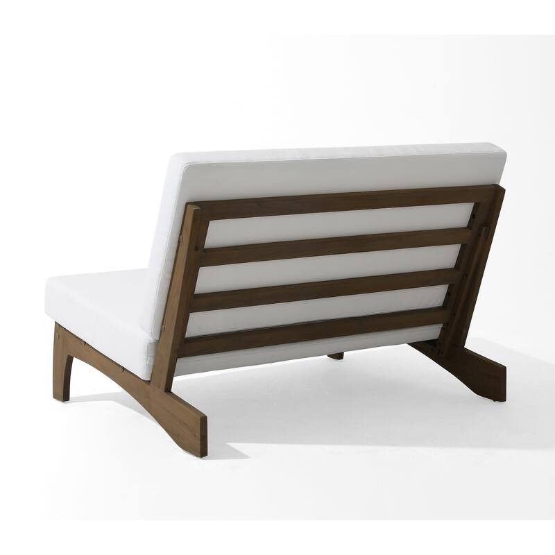 4 Set Outdoor Patio Teak Wood Club Chairs Loveseat with Coffee Table