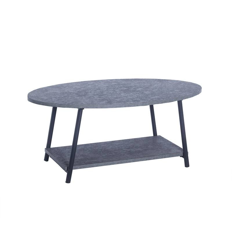 Household Essentials Coffee Table with Storage Shelf - Slate