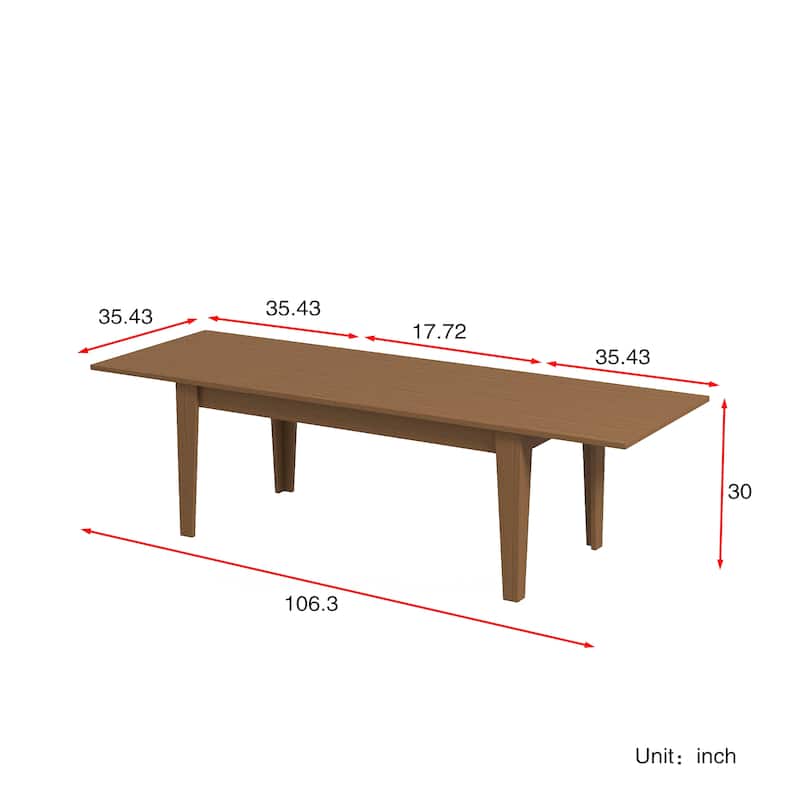 106.3-Inch Large Modern Extendable Dining Room Kitchen Table