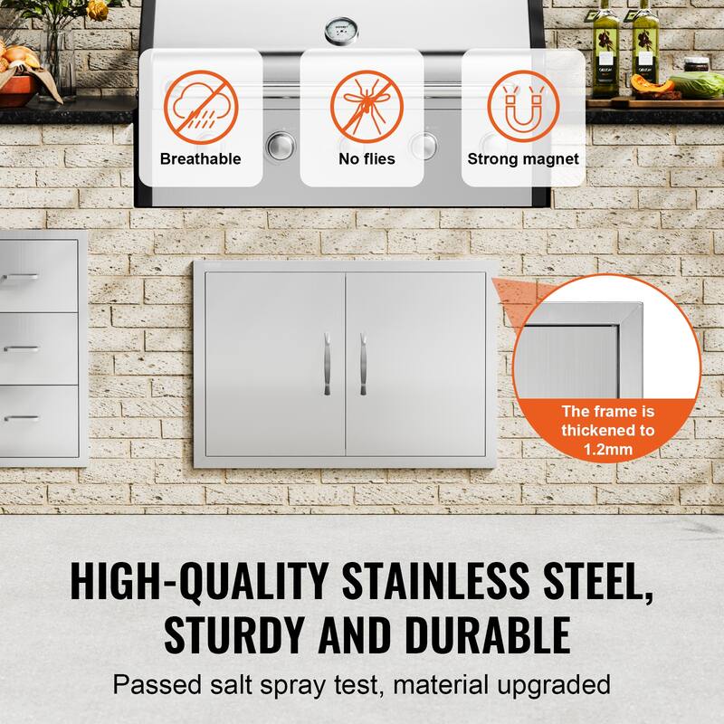 VEVOR Stainless Steel Outdoor Kitchen Access Door, 30W x 21H Inch
