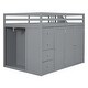 preview thumbnail 11 of 18, Full Size Wood Loft Bed Kids Bed with Built-in Wardrobes, Cabinets and Drawers,Space-Saving Design