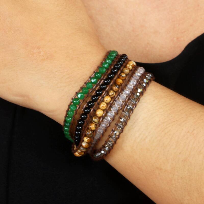 Novica Handmade Earth Song Multi-Gemstone Wrap Bracelet