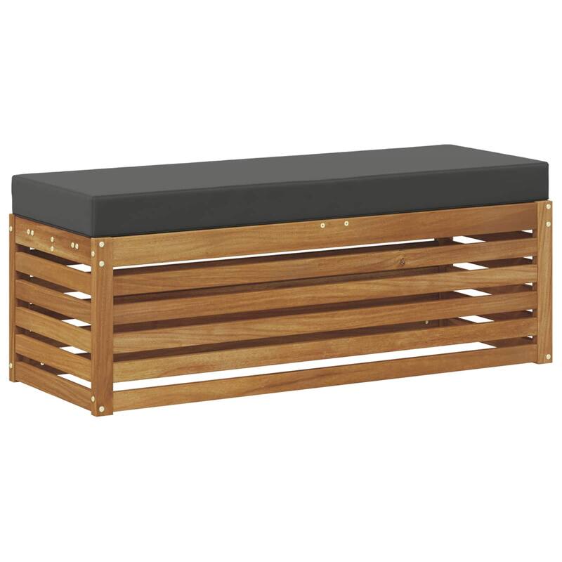 vidaXL Stool Bench Natural and Anthracite 16.93 x 16.93 x 14.57 in