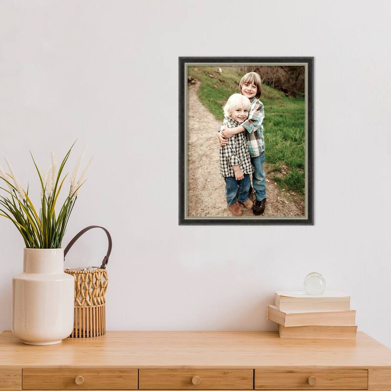 Theo Black Silver Narrow Framed Picture Frame, Photo Frame