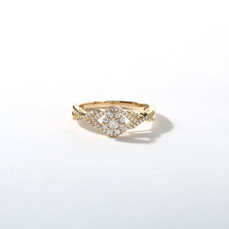 1/3ct TDW Diamond Cluster Engagement Ring in 10k Gold for Women