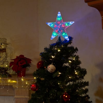 Alpine Corporation Flashing Star Tree Topper with LED Lights
