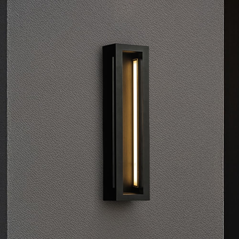 AloaDecor Modern Outdoor Wall Light with Dusk to Dawn Sensor Matte Black Wall Sconce with Acrylic Shade for Entryway(2 Pack)