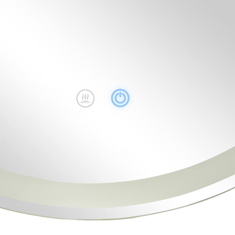 Glass Room Anti Fog Mirror with LED Light - Silver - Roche River Decor