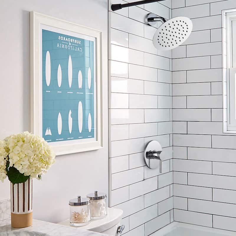 WOWOW Wall Mounted Bathroom Shower Faucet Valve Included