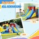 preview thumbnail 8 of 7, Qaba Inflatable Water Slide Park, Kids Bounce House 6 in 1 with 550W Blower, Splash Pools, 2 Slides, Party - multicolored