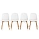 preview thumbnail 64 of 71, Set of 4 Plastic Dining Side Chair Wood For Event Kitchen Office Event Garden Patio Cafe Indoor Outdoor White