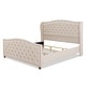 preview thumbnail 7 of 5, Athens Upholstered Nailhead Tufted Wingback Panel Bed