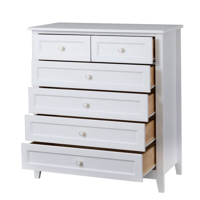 Modern Solid Wood Drawer Dresser with Retro Round Handles