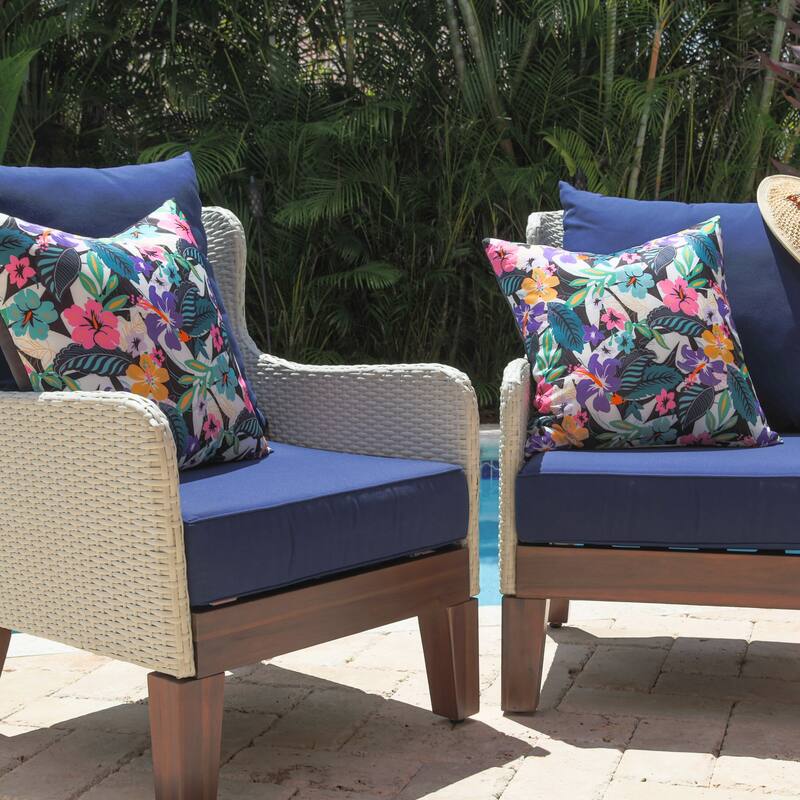 Vera Bradley by Classic Accessories Water-Resistant Accent Pillows, 18 x 18 x 8 Inch, 2 Pack