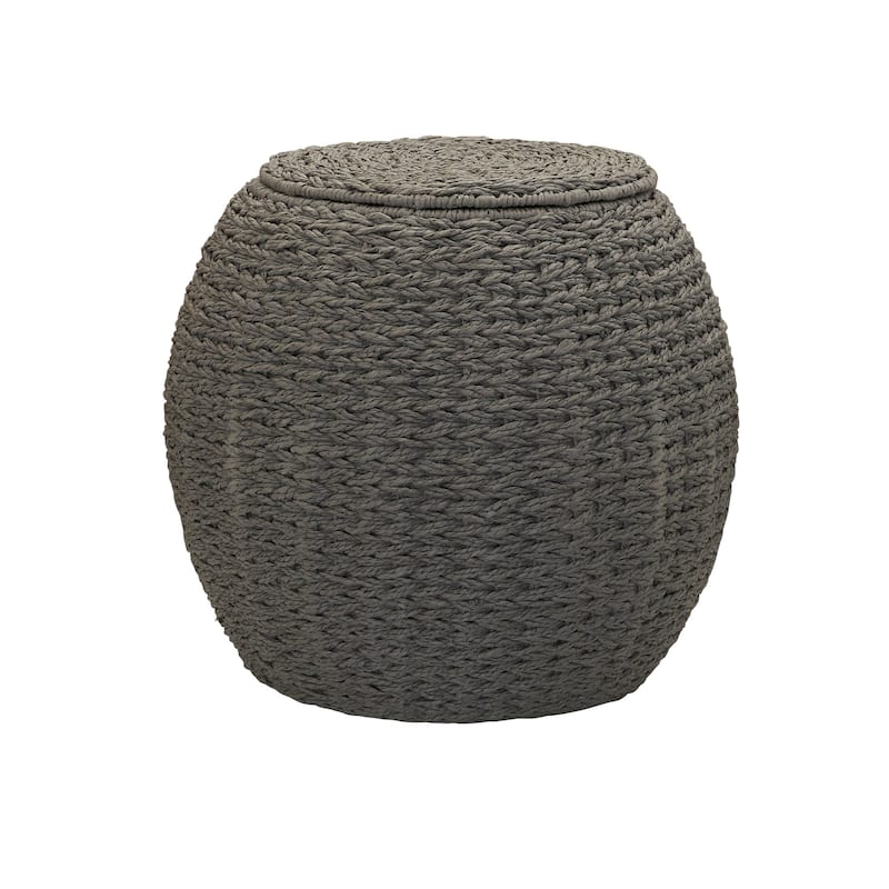 Household Essentials Handwoven Barrel Wicker Storage Basket Side Table - 17.0"L x 17.0"W x 19.0"H