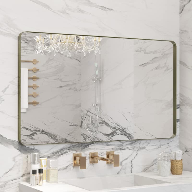 QuivaraView Rectangular Aluminum Framed Bathroom Vanity Mirror - 40" x 24" - Bronze