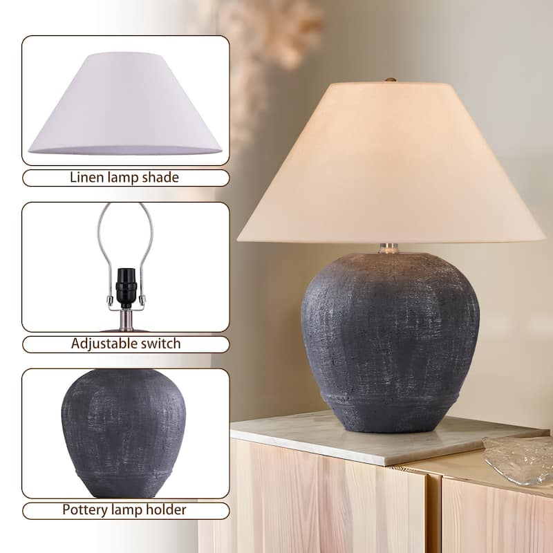 Ceramic Table Lamp with Linen Shade