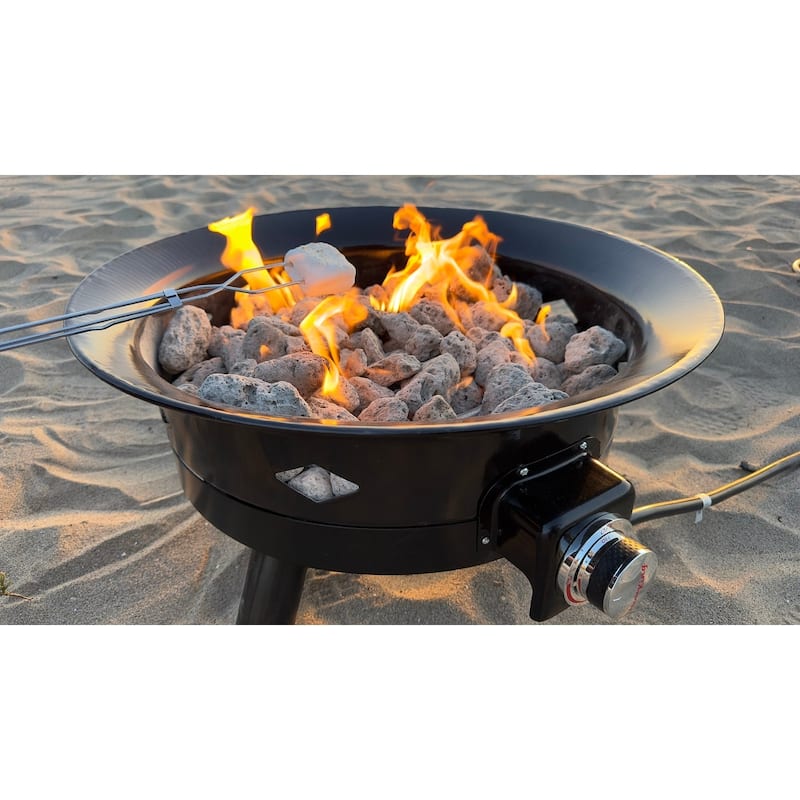 Flame King Smokeless Propane Fire Pit, 24-inch Portable Firebowl