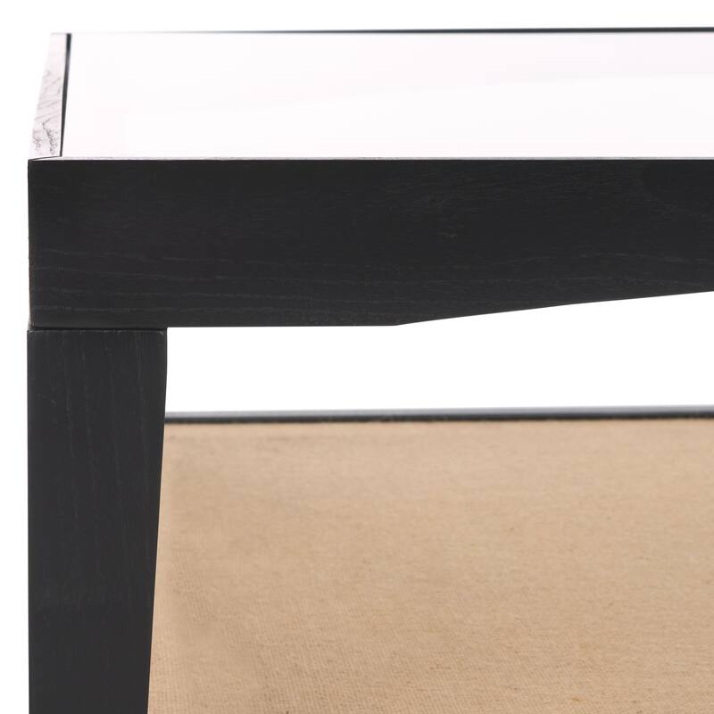 SAFAVIEH Couture Nicolella Solid Wood/Glass Top Square Coffee Table - 40"W x 40"D x 17"H