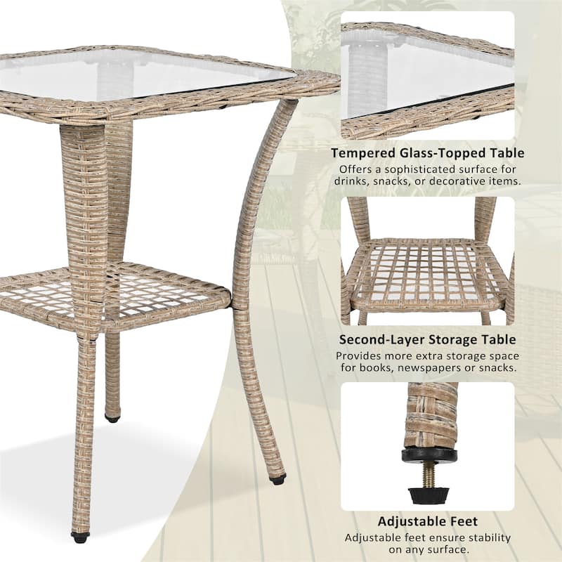 3-piece Outdoor Chair and Table Set Chat Set