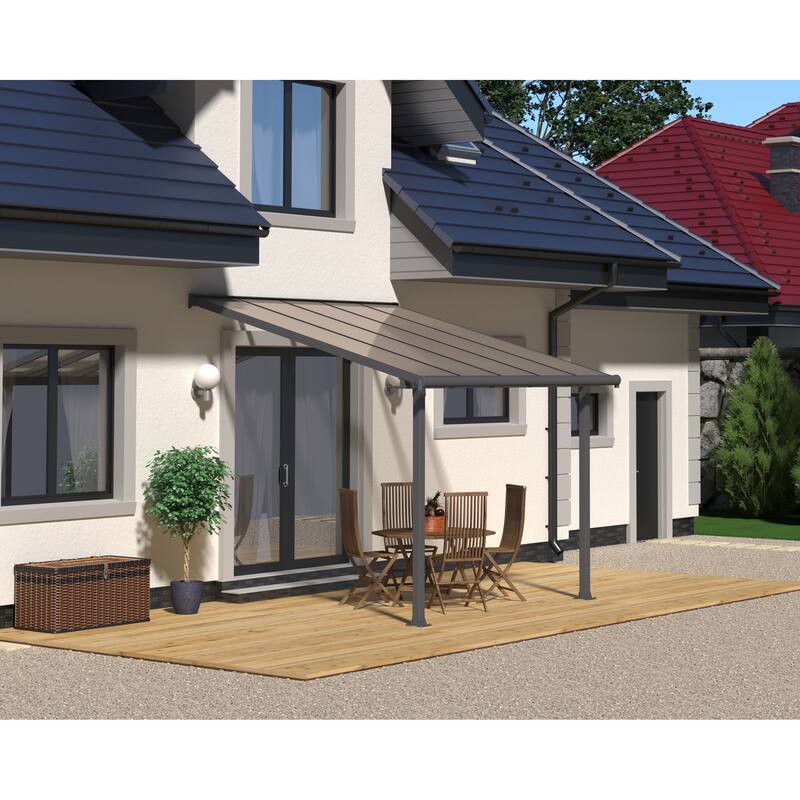 Olympia 10 ft. Gray/Bronze Aluminum Patio Cover - 10 ft. x 10 ft