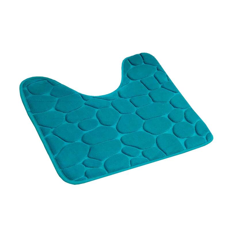 Contour Bath Rug Memory Foam Mat 3D Pebble 20L x 20W - Peacock Blue