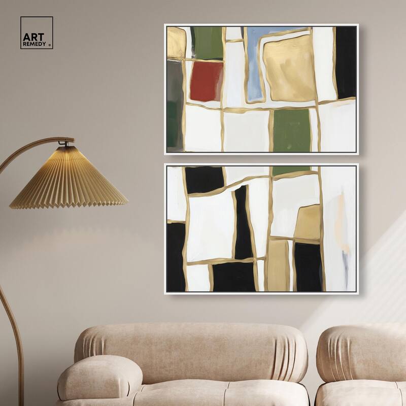 Kiss in Abstraction Canvas Set of 2 by Art Remedy