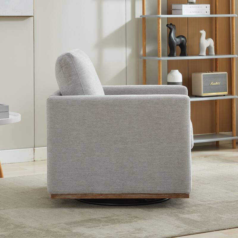 Mid Century Modern Swivel Accent Chair, 360 Degree Swivel Armchair For Living Room, Bedroom