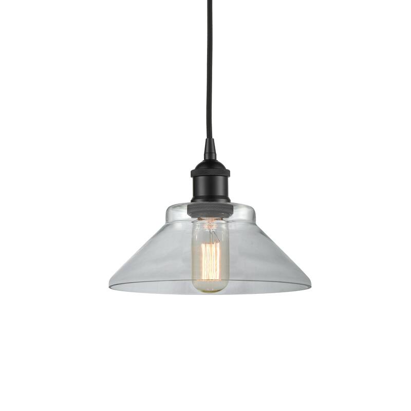 Innovations Lighting 616-1P-8-8 Orwell Pendant Orwell 8" Wide Mini - Matte Black / Clear