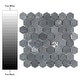 preview thumbnail 4 of 10, Merola Tile Crag Hexagon Black 11.13" x 11.13" Slate Mosaic Tile