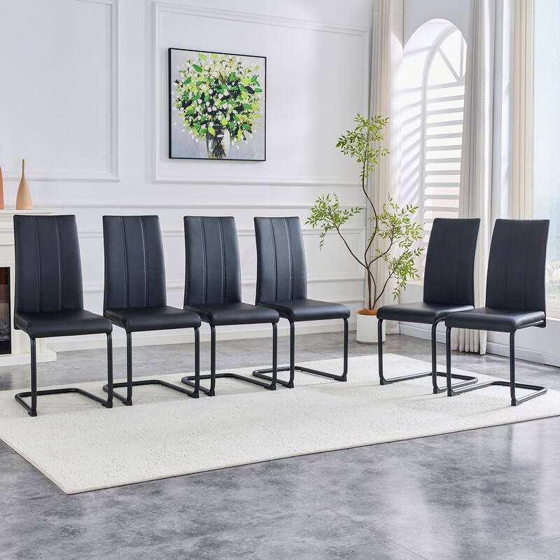 2-Pack PU Upholstered Dining Chairs - Modern Kitchen Side Chairs, Comfortable High-Back Seating for Dining Room