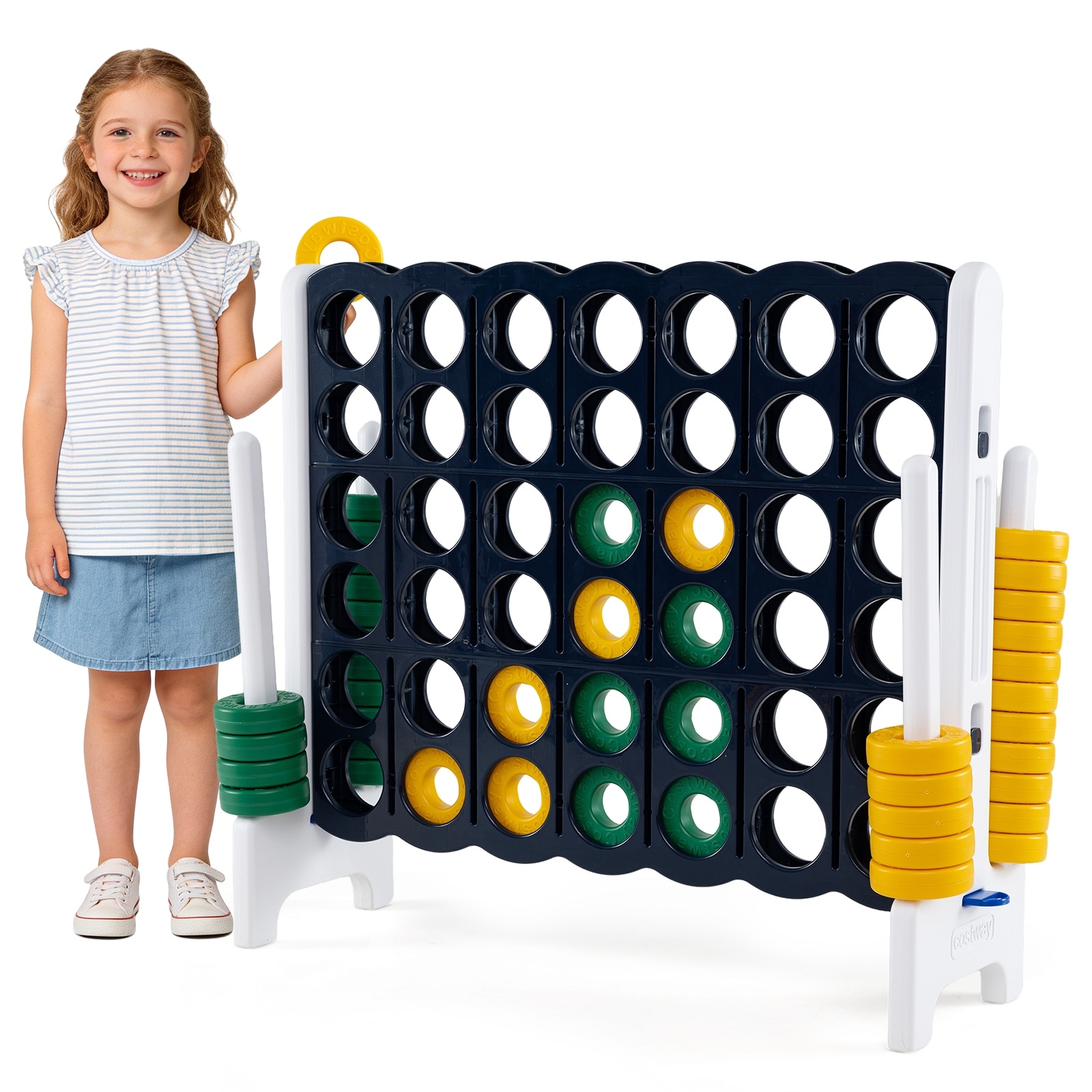 Costway Jumbo 4-to-Score 4 in A Row Giant Game Set Outdoor Indoor Kids