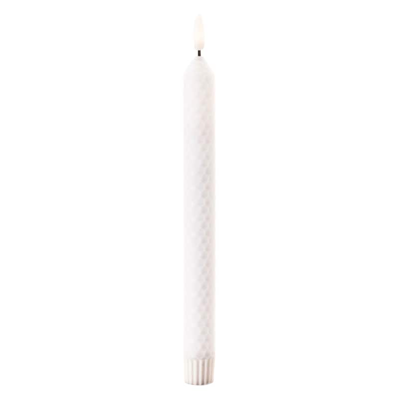 Set of Two White Flameless Taper Candles