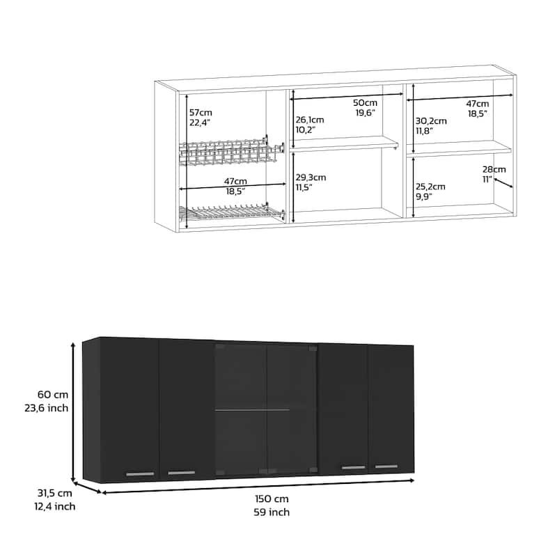 Superior Wall Cabinet With Four Interior Shelves