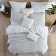 preview thumbnail 6 of 7, Rukai 100% Cotton Clipped Diamond Jacquard 5-Piece Bedding Comforter Set Light Grey - King