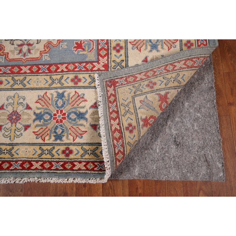 Light Blue Kazak Area Rug Handmade Wool Carpet - 8'0" x 9'11"