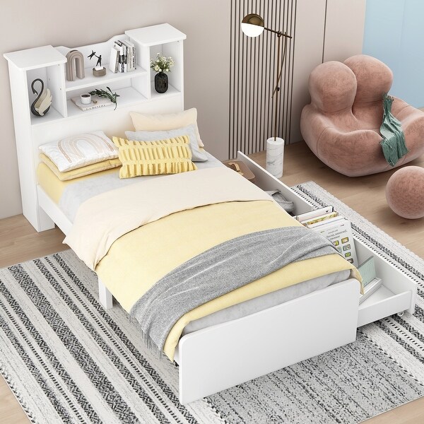 White twin size bed frame top
