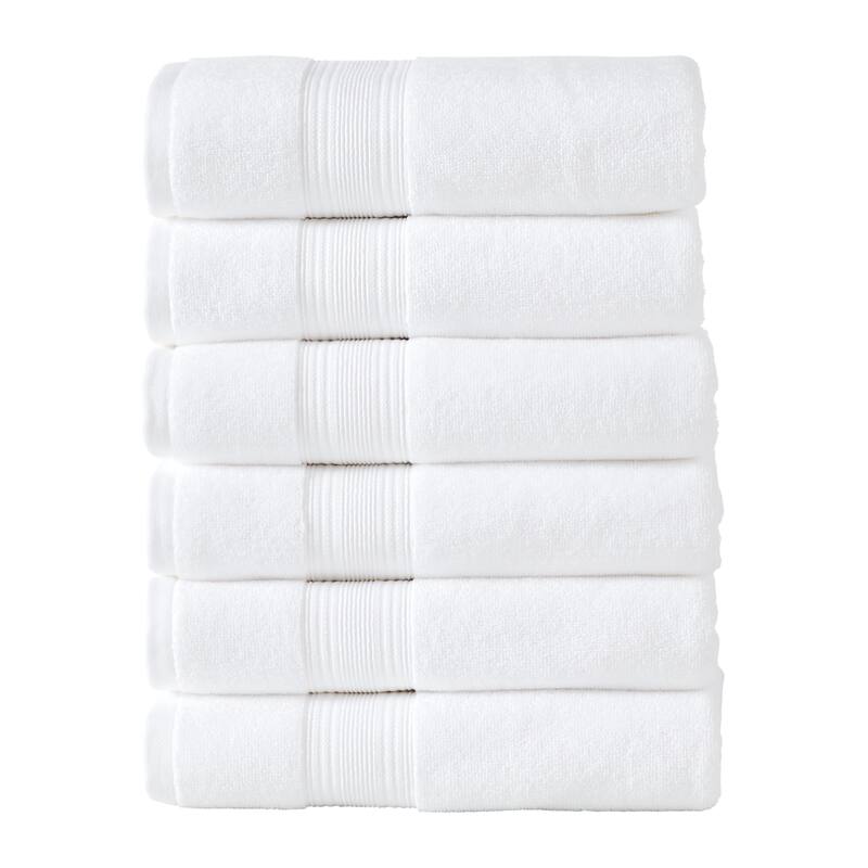 Modern Threads 6-Pack Ring Spun Cotton Bath Towel Set - White - 24x48