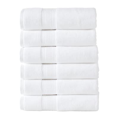 Modern Threads 6-Pack Ring Spun Cotton Bath Towel Set - White