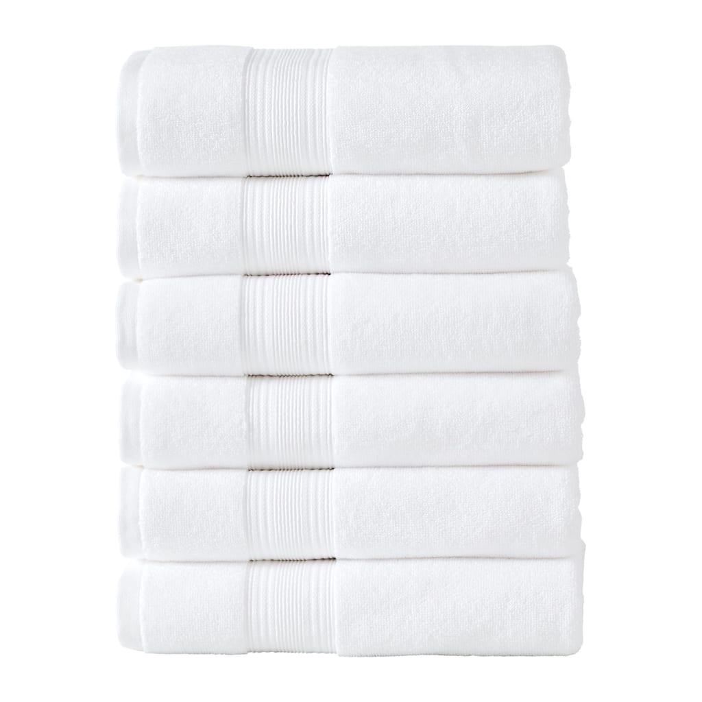 Modern Threads 6-Pack Ring Spun Cotton Bath Towel Set - White