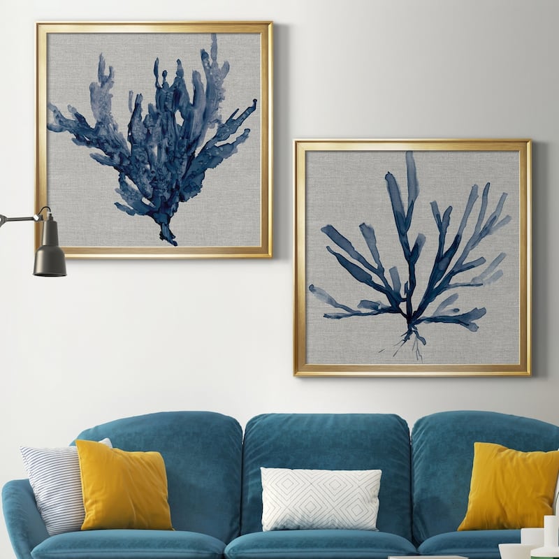 Linen Sea Coral I Premium Framed Canvas - Ready to Hang