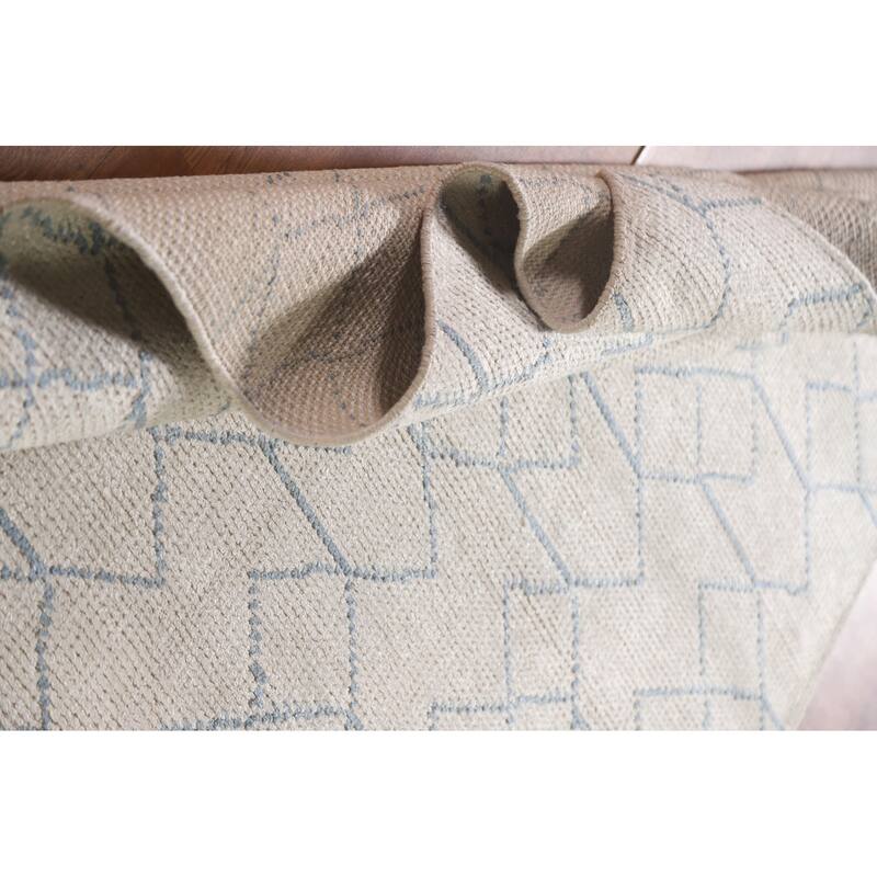 Moroccan Oriental Area Rug Handmade Trellis Wool Carpet - 5'1"x 7'11"