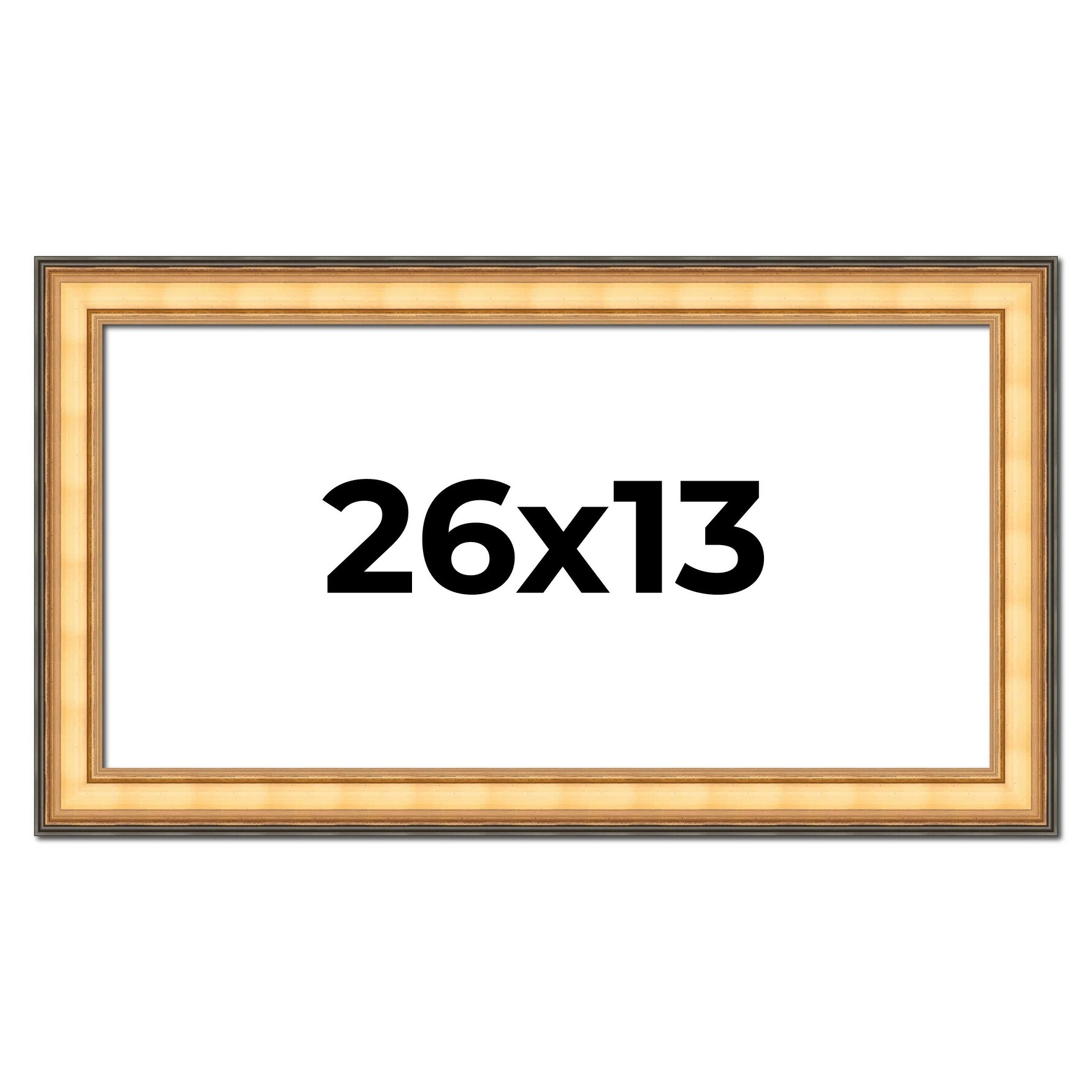 26x13 Frame Gold Plein Aire Solid Wood Picture Frame Width 2 Inches |