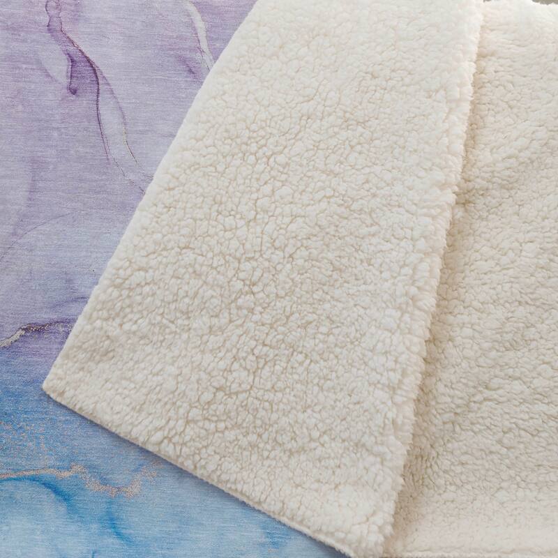 Premium Machine Washable Modern Abstract Sherpa Throw Blanket