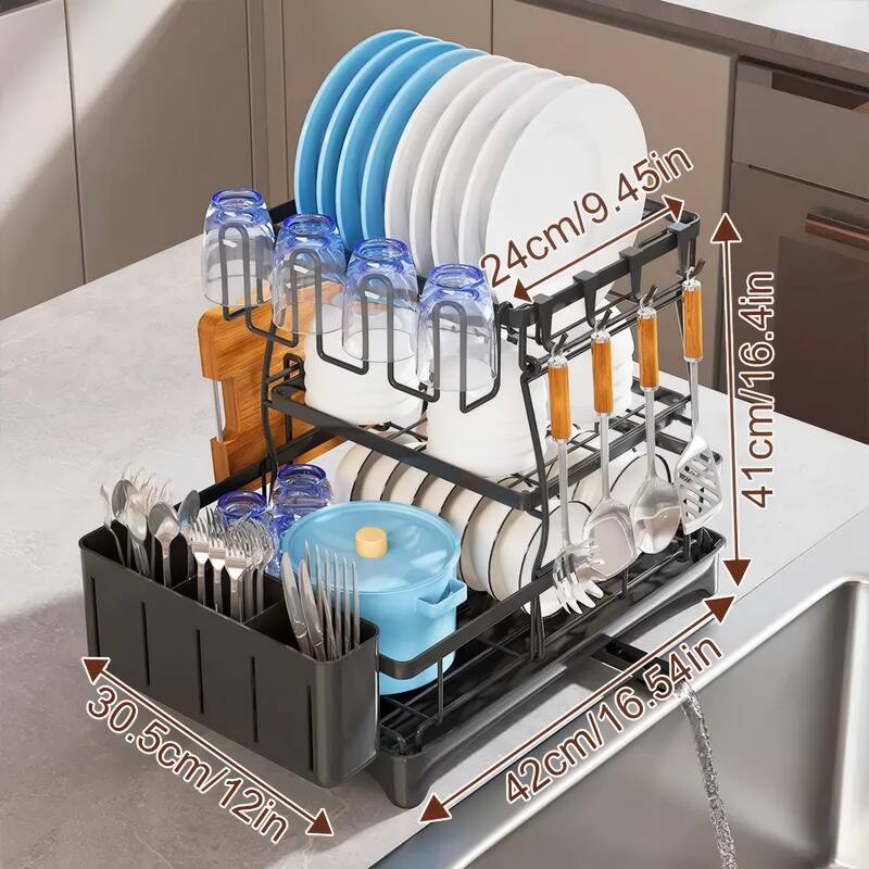 3-Layer Dish Drying Rack,Plate Racks,Dishes Holder for Kitchen Counter