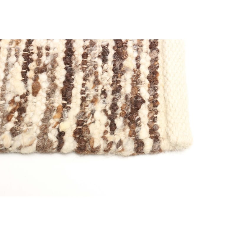 ECARPETGALLERY Braid weave Sienna Cream Wool Rug - 5'6 x 7'4