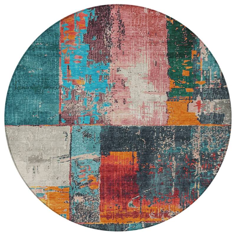 HomeRoots Abstract Transitional Rectangle Outdoor Rug